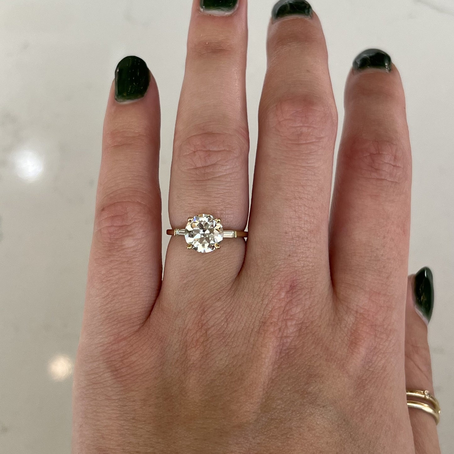 2.61 Round Brilliant Diamond Engagement Ring in 14k Gold