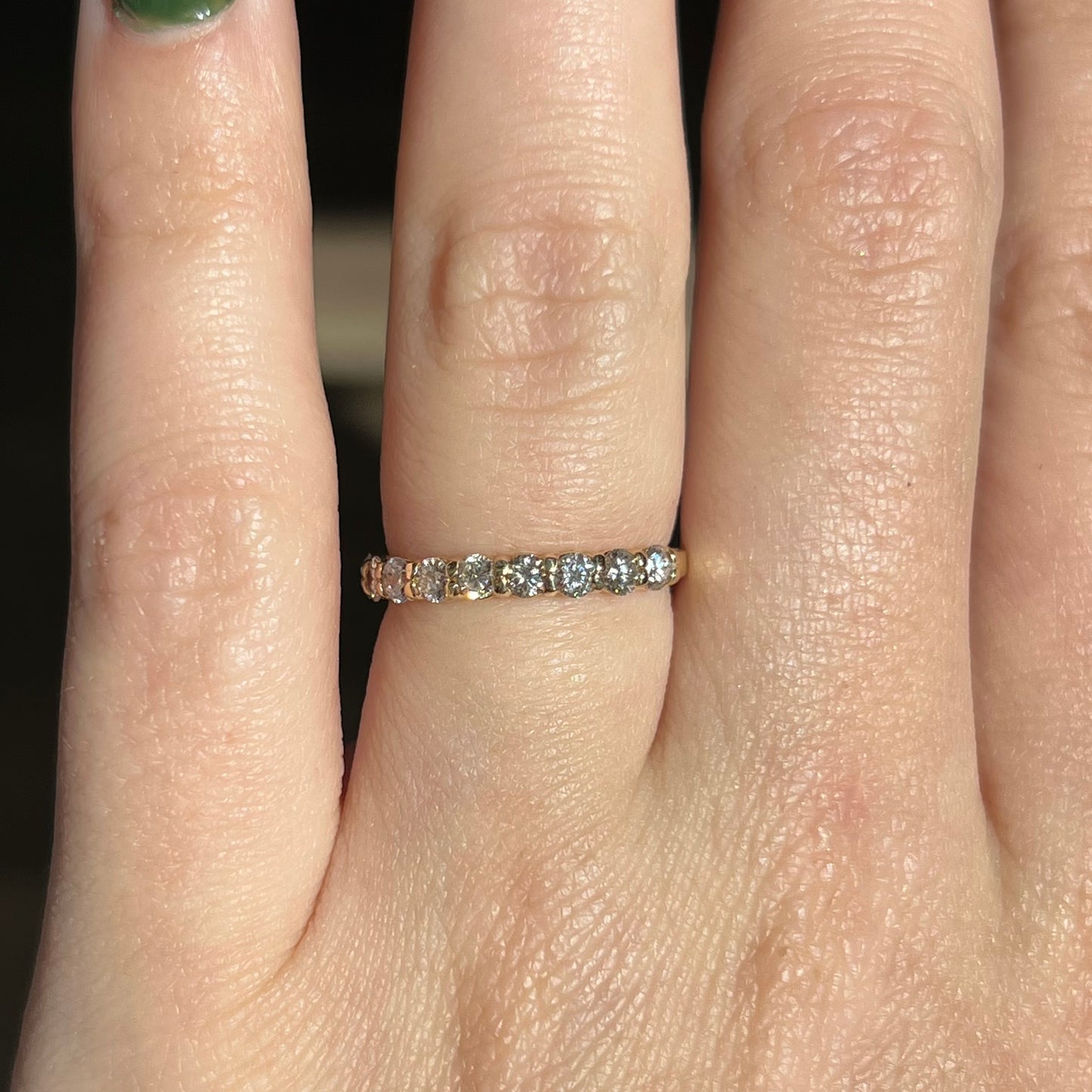 .75 Diamond Half Eternity Wedding Band in 14k Yellow Gold