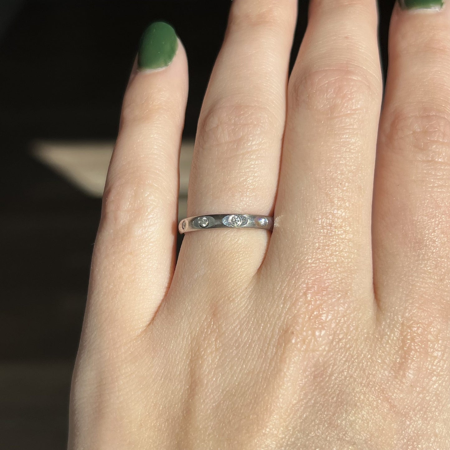 Flush Set Diamond Eternity Wedding Band in 14k White Gold