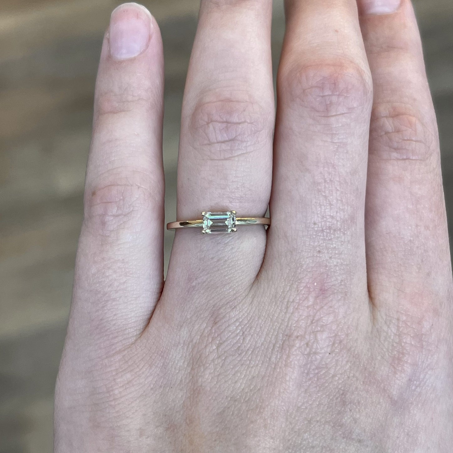 .54 Solitaire Emerald Cut Diamond Engagement Ring in 14k Gold