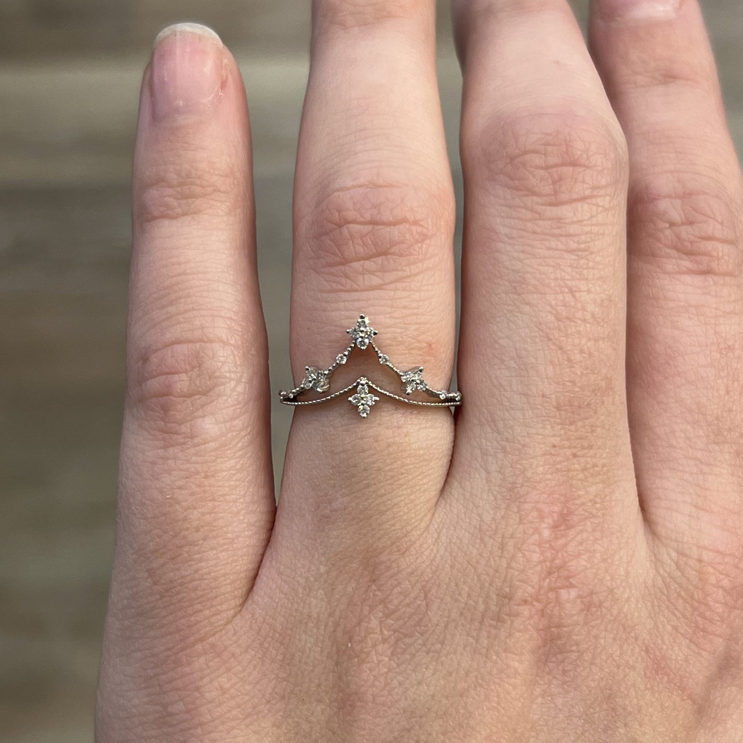 Diamond Tiara Stacking Ring in 14k White Gold