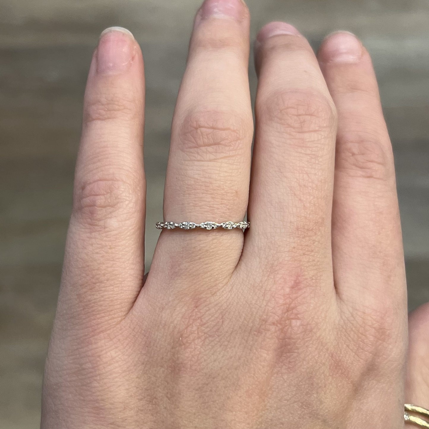 .24 Diamond Station Wedding Band in 14k White Gold