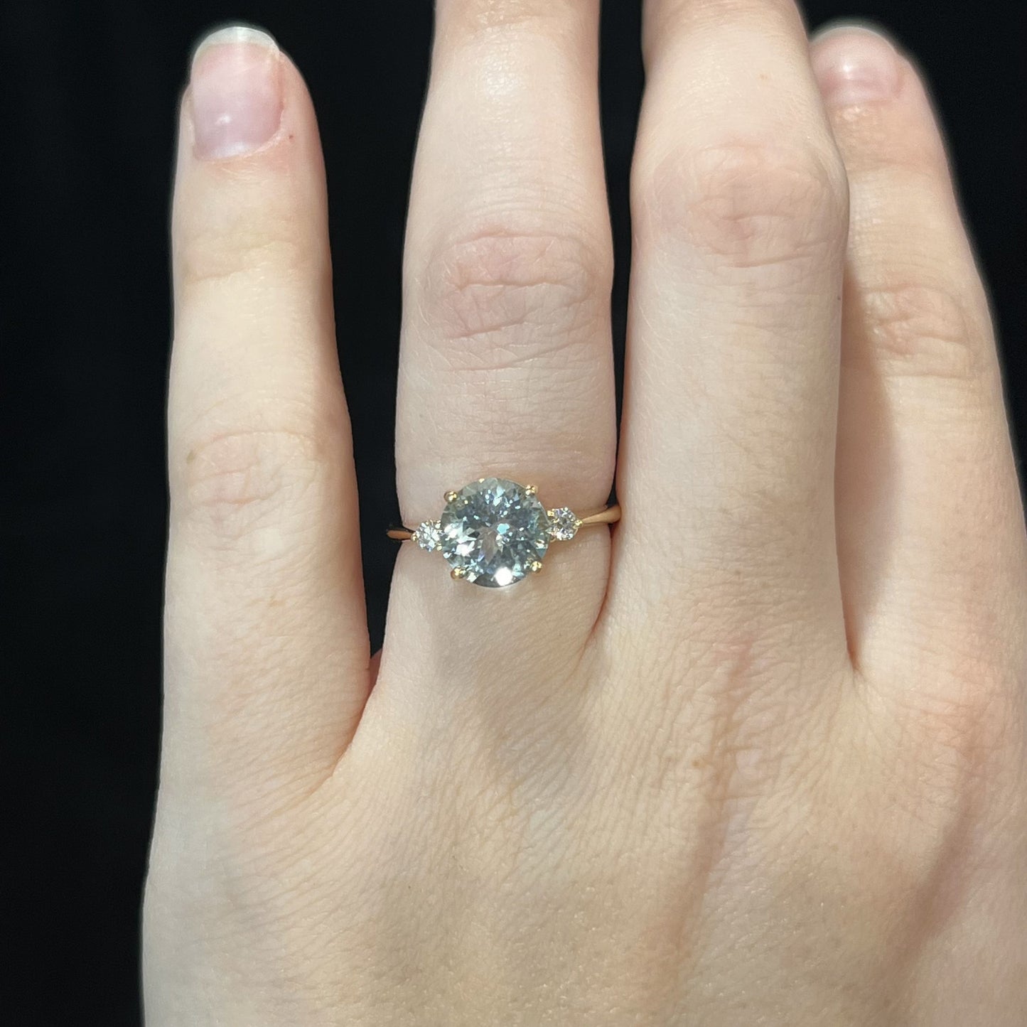 2.21 Aquamarine & Diamond Engagement Ring in 14k Gold