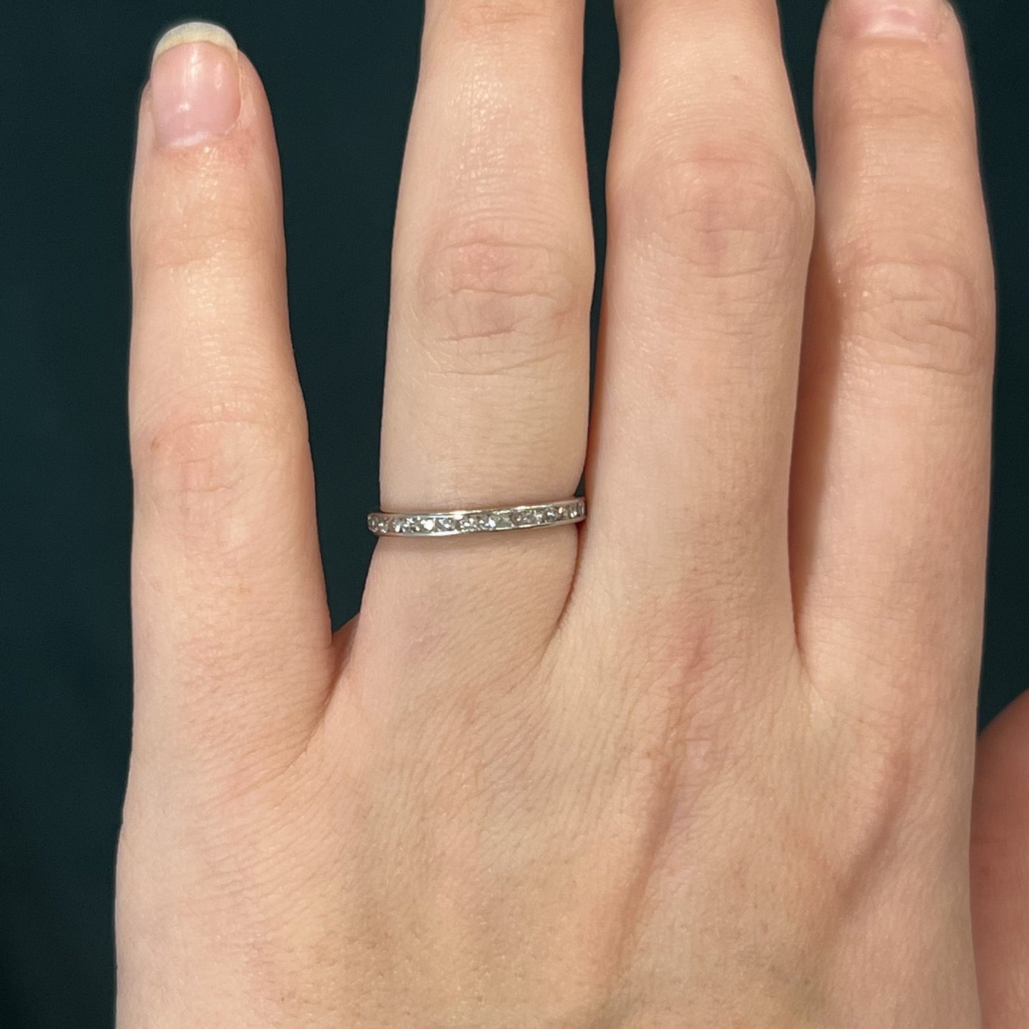 .88 Channel Set Diamond Eternity Band in 18k White Gold