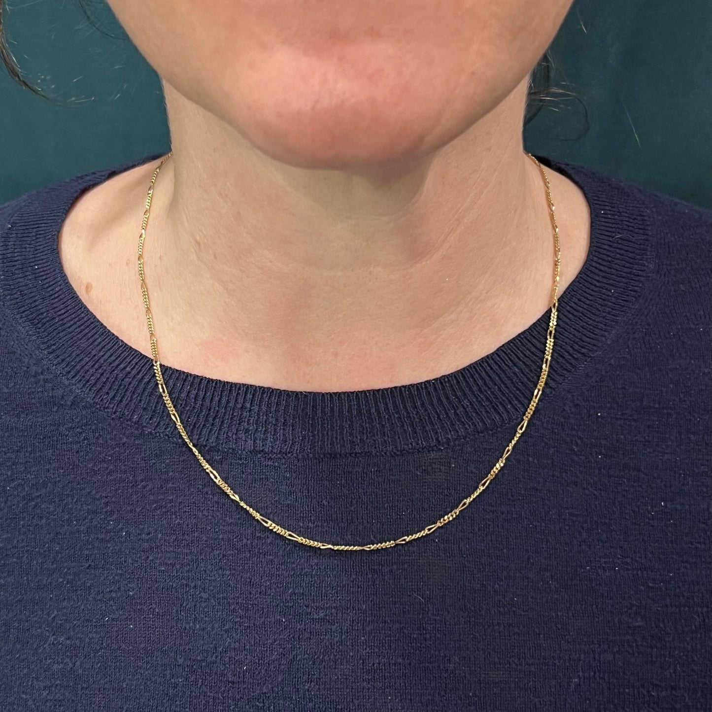 Modern 19 Inch Chain Necklace in 14k Yellow Gold