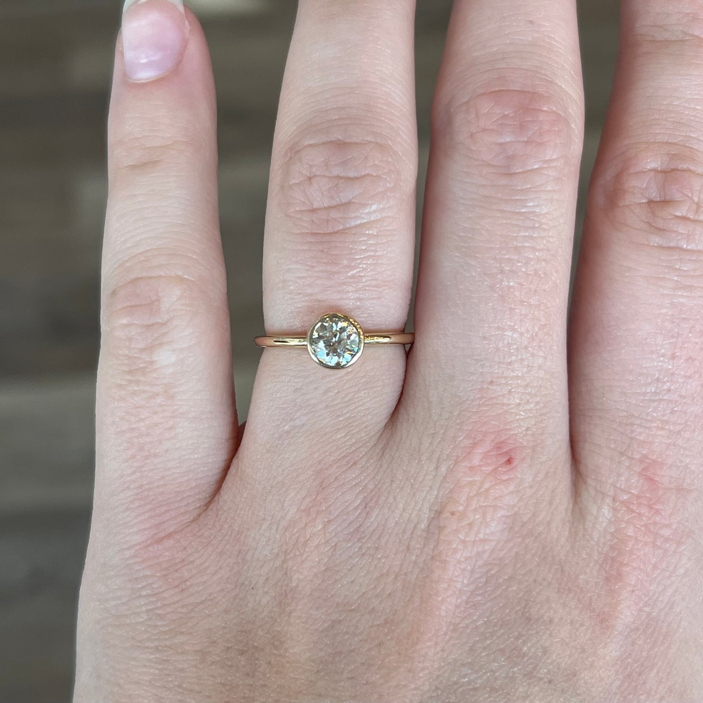 .78 Old European Cut Diamond Engagement Ring in 14k Yellow Gold