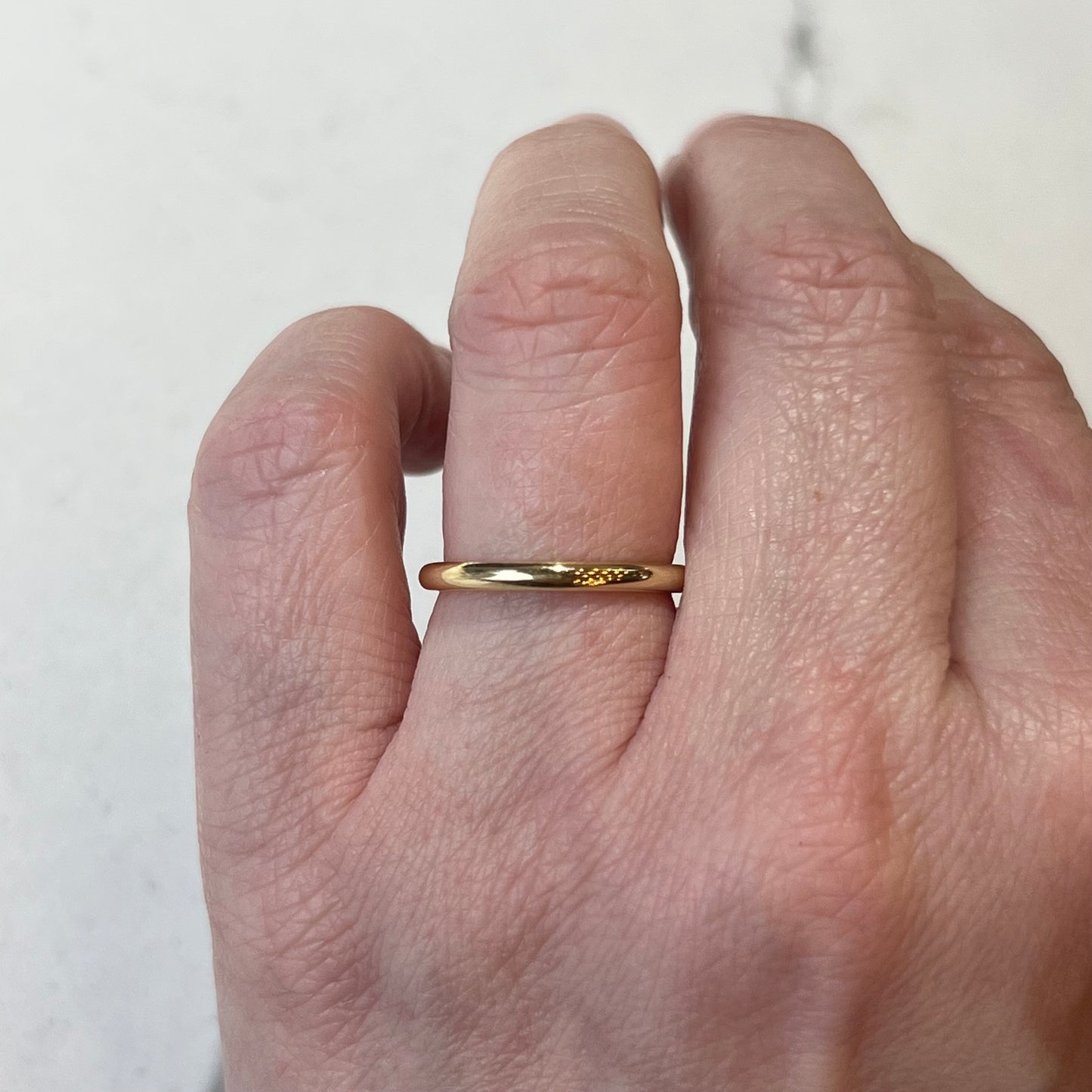 2mm Comfort Fit wedding Band in 14k Yellow Gold