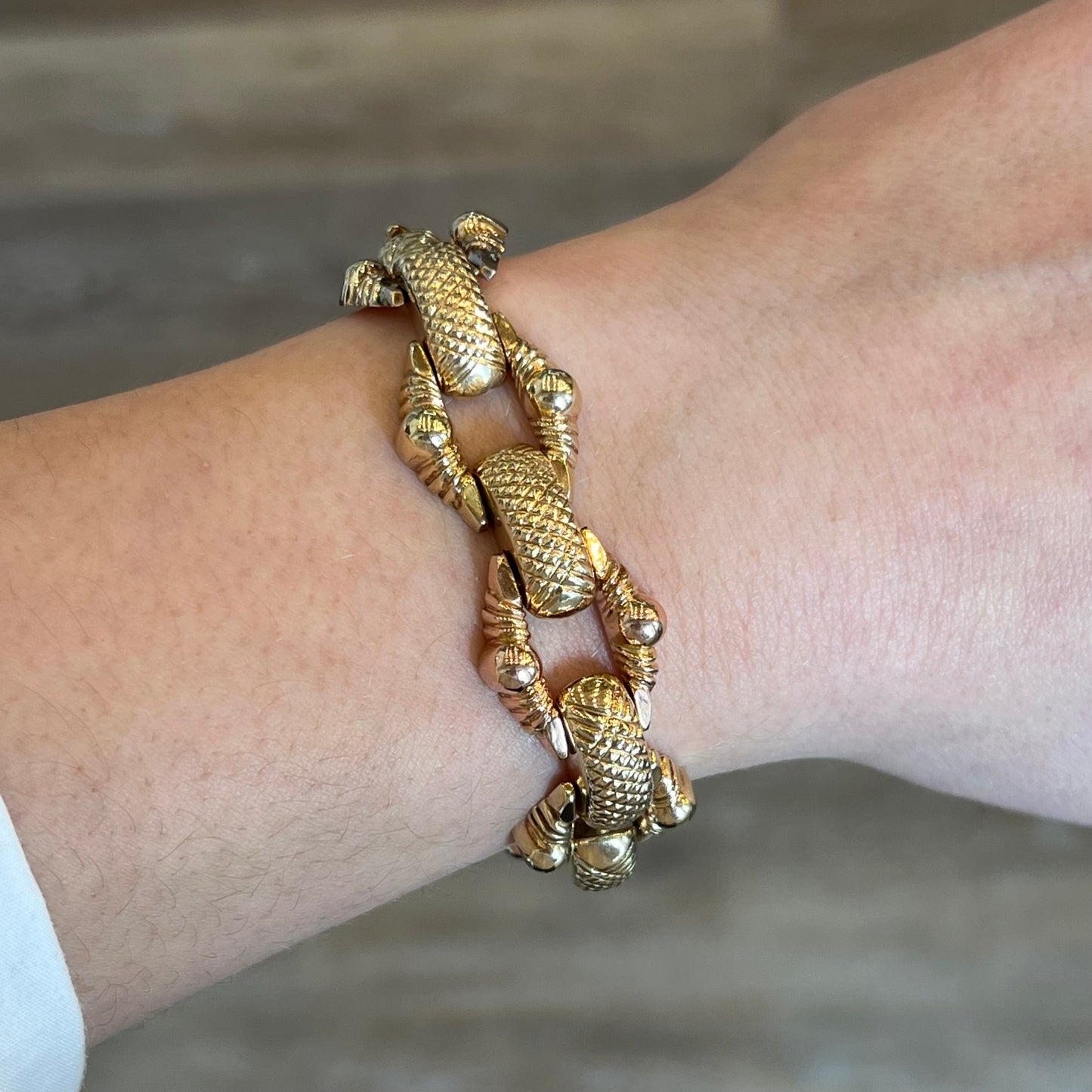 Vintage Bracelet Mid-Century in 14k Yellow and Rose Gold