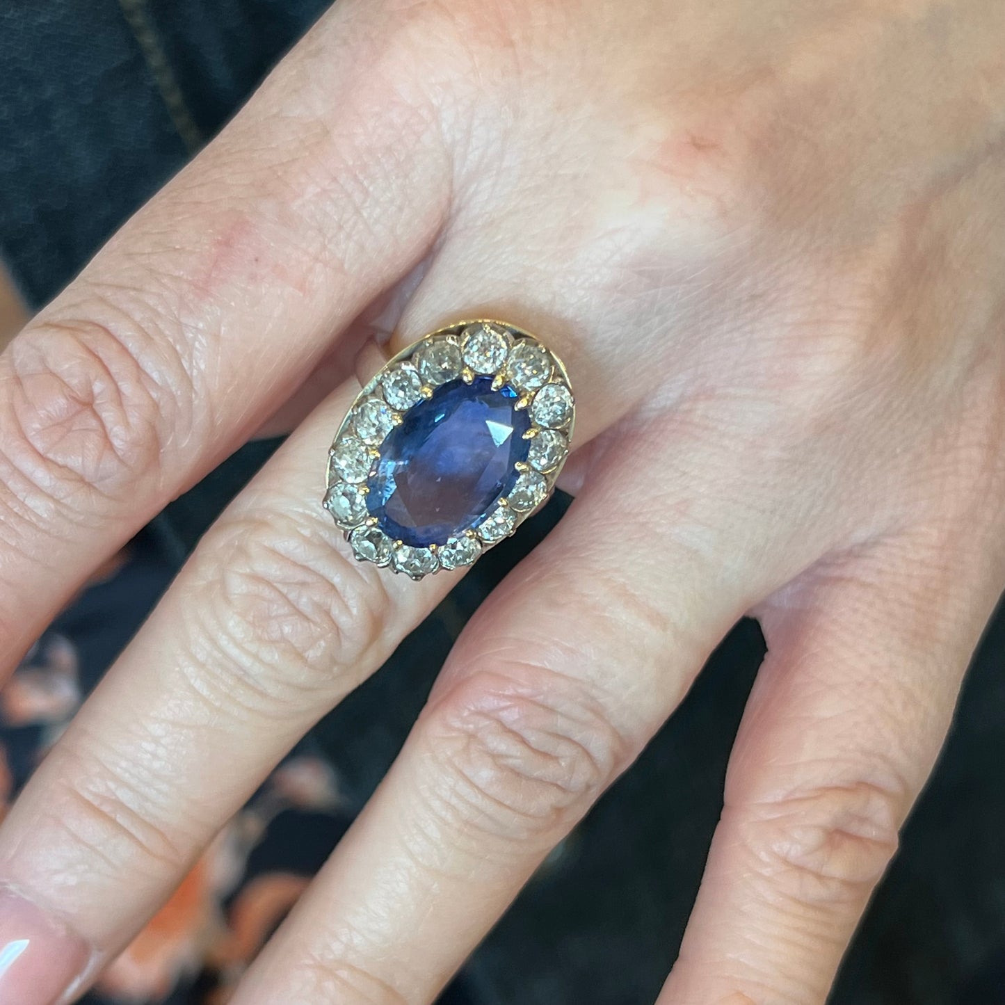 Cocktail Ring Modern 7.04 Oval Cut Sapphire in Platinum