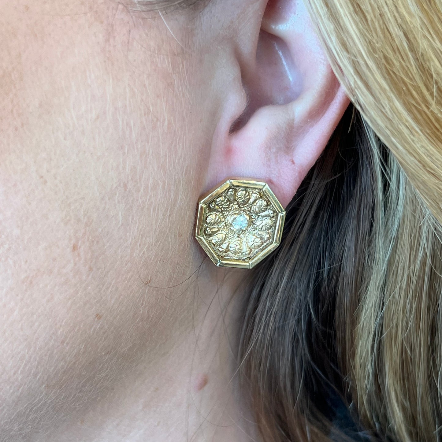 Earrings Modern .20 Round Brilliant Cut Diamonds in 14K Yellow Gold