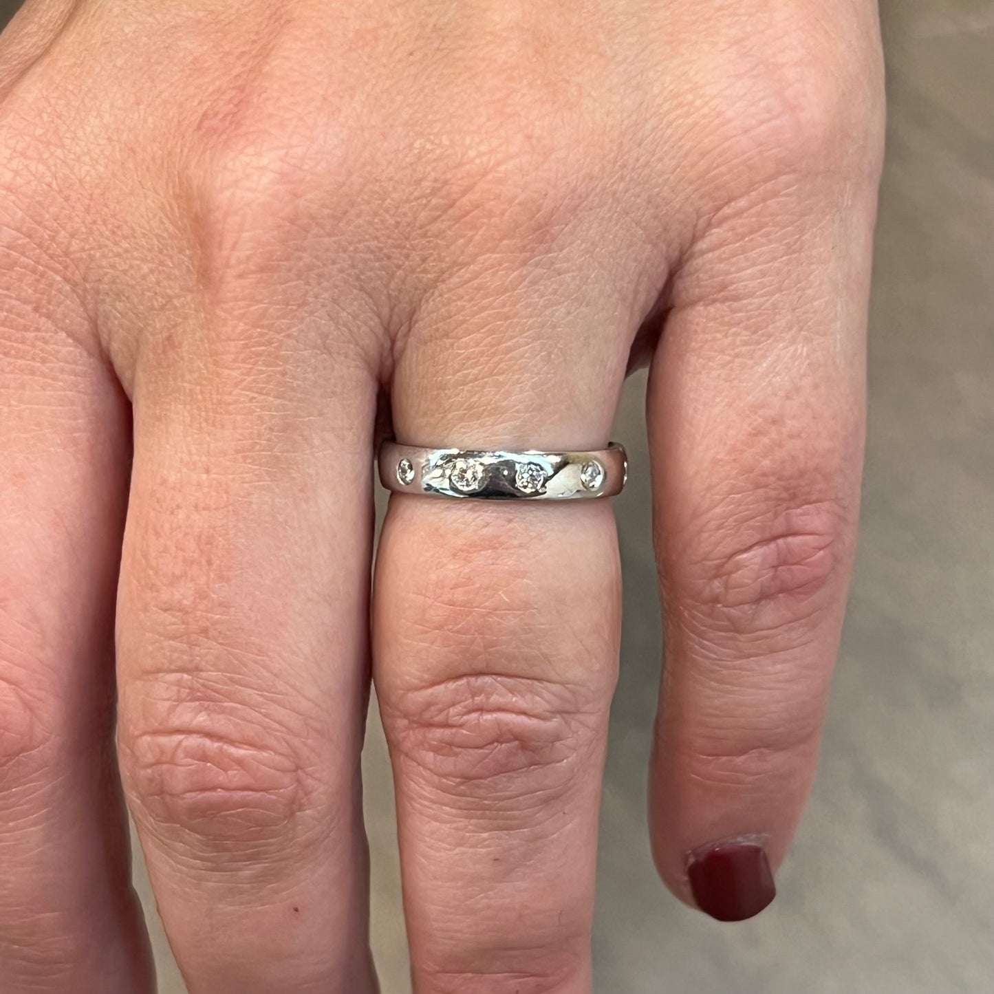 Flush Set Diamond Eternity Wedding Band in Platinum