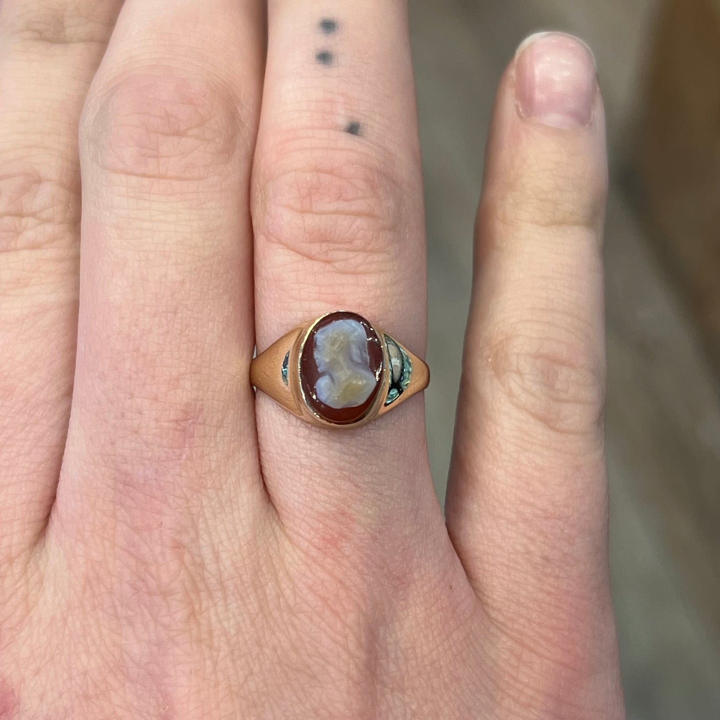 Victorian Muse Cameo Ring in 10K Yellow Gold