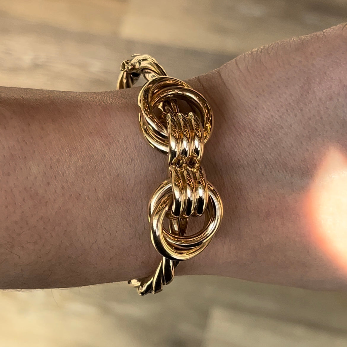 Yellow Gold Bangle Bracelet by Stephanie Lake Design