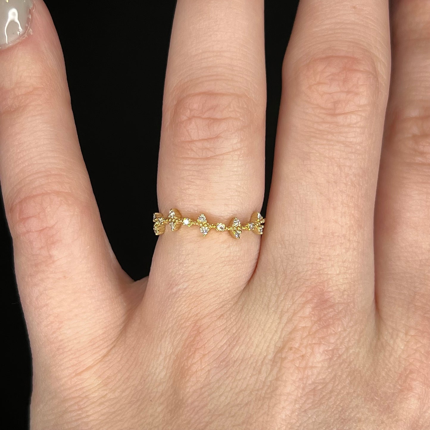 .11 Round Diamond Yellow Gold Wedding Band