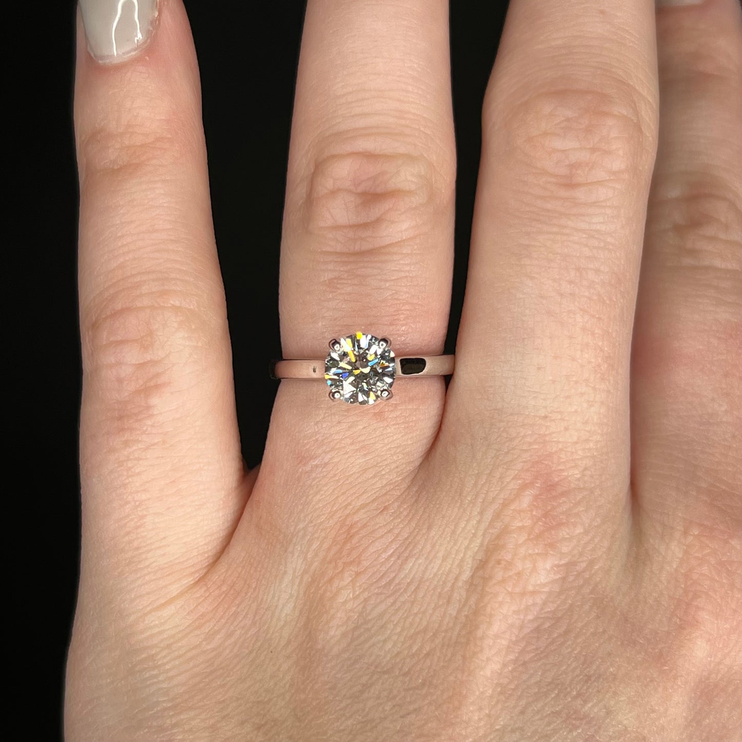 1.51 GIA Diamond Solitaire Engagement Ring in 14k White Gold