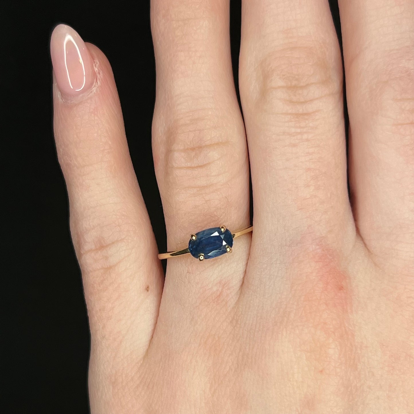 1.30 Carat Solitaire Sapphire Engagement Ring in 14K Yellow Gold
