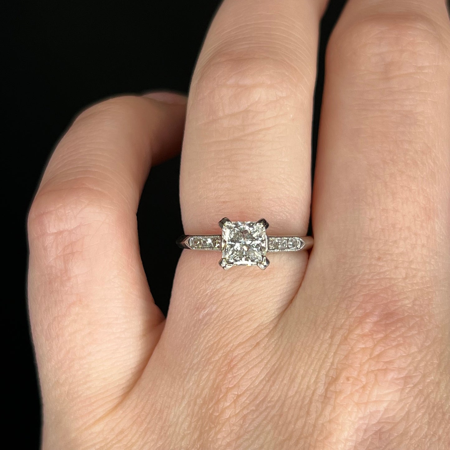 1.21 Princess Cut Diamond Engagement Ring in Platinum