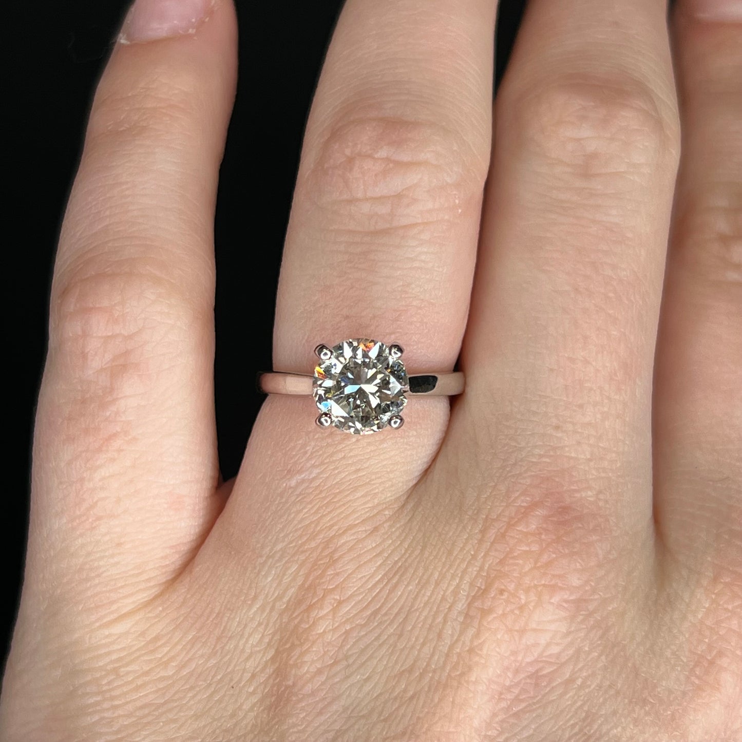2.55 GIA Diamond Solitaire Engagement Ring in 14k White Gold