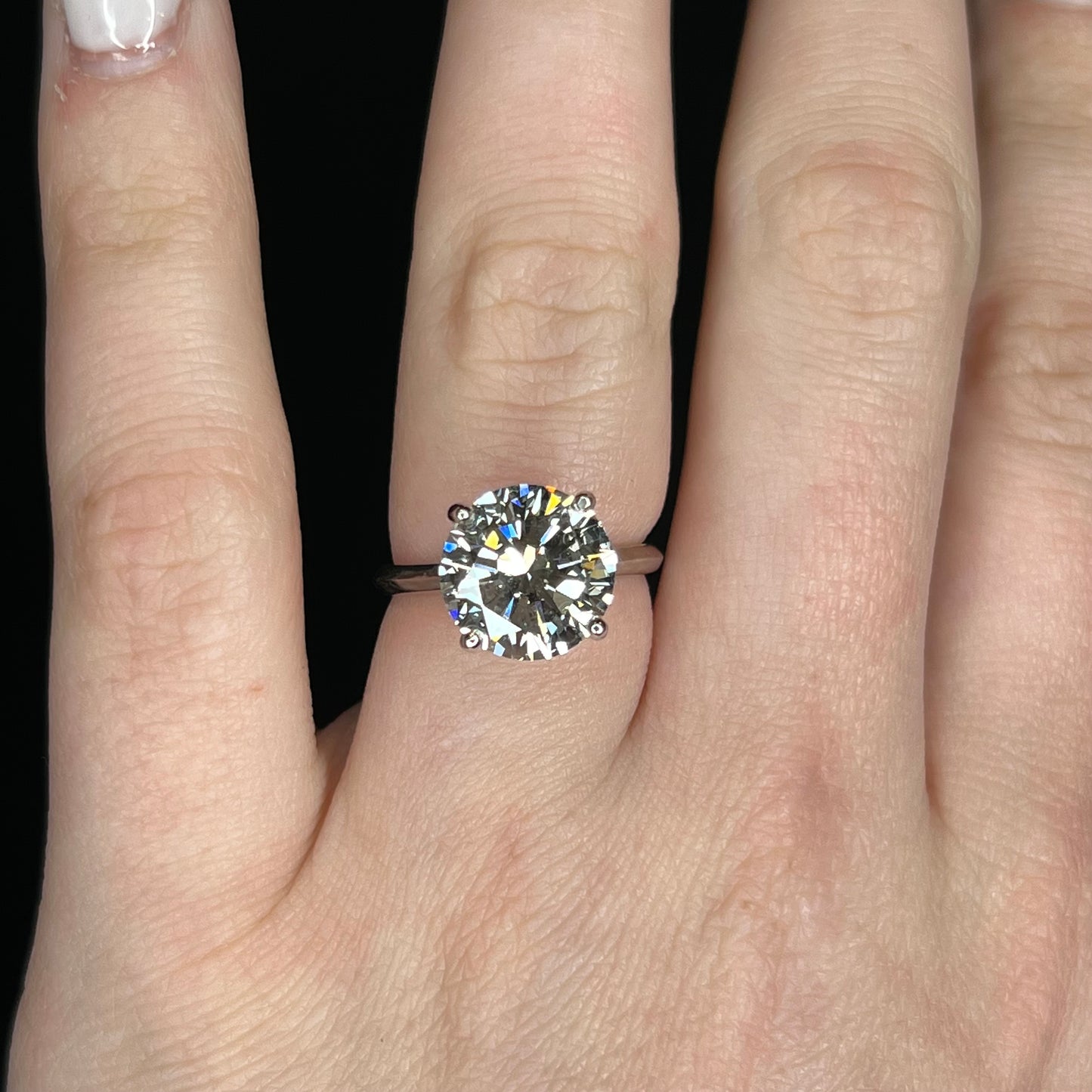 5.04 Round Brilliant Diamond Solitaire Engagement Ring in 14k White Gold