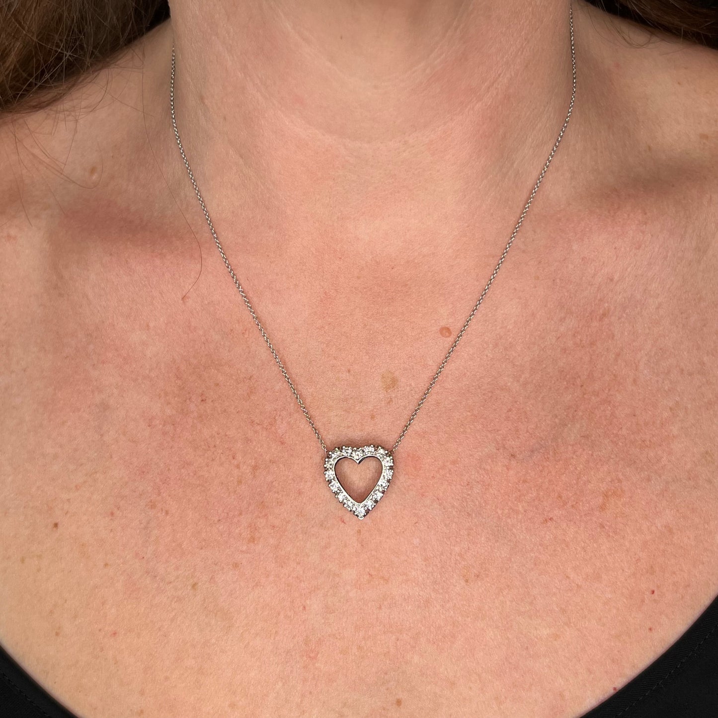 .80 Diamond Heart Pendant in 14K White Gold