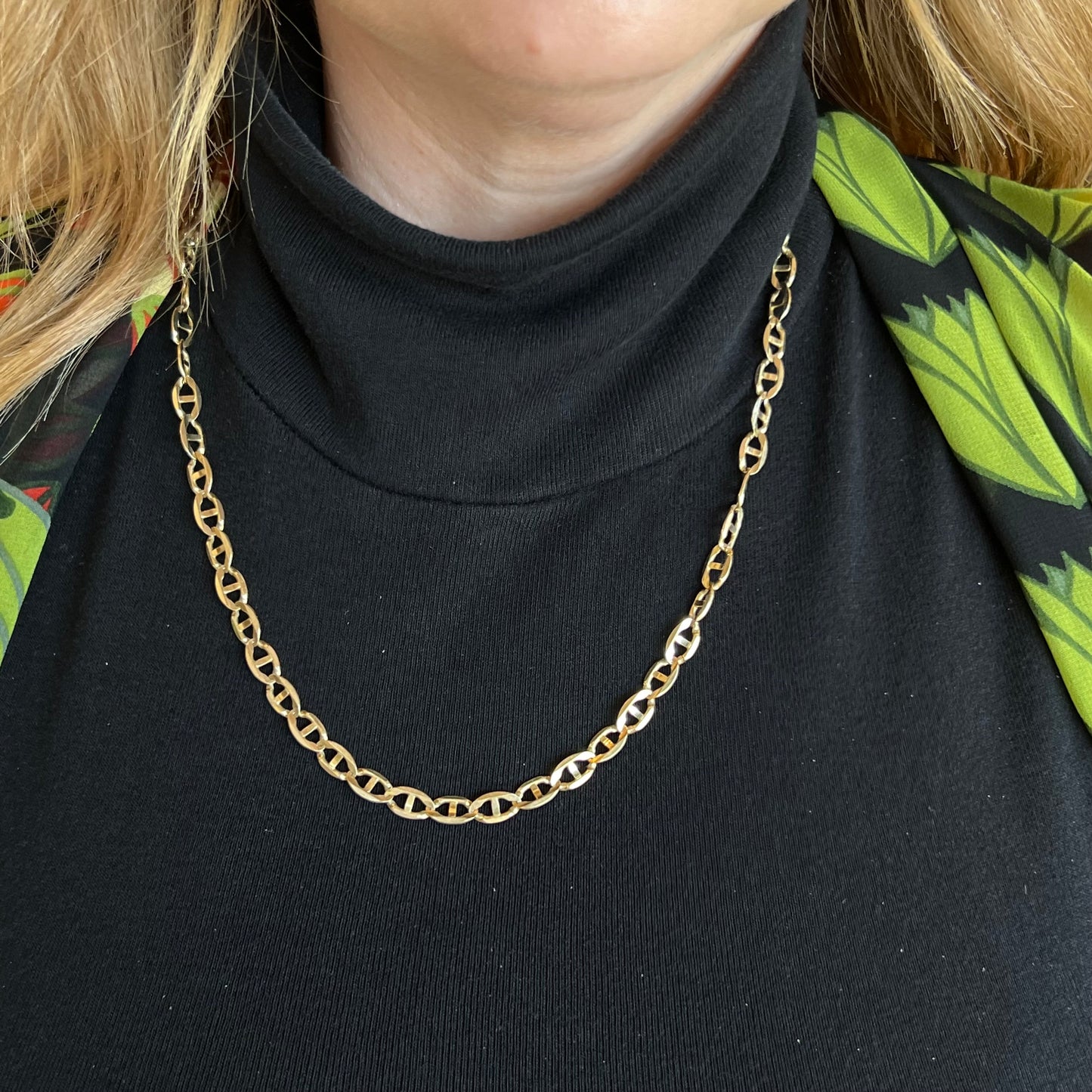 Mariner Link Chain Necklace in 14k Yellow Gold