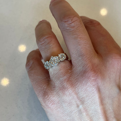 Cluster Pave Diamond Cocktail Ring in 14k White Gold
