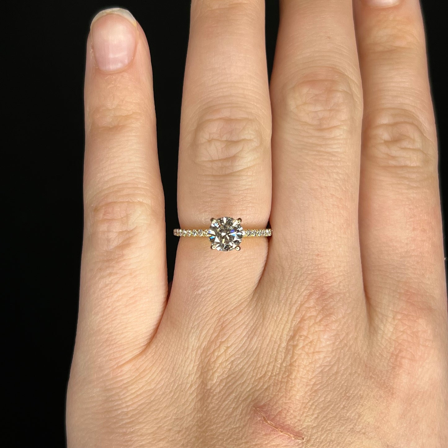 1.12 Solitaire Diamond Engagement Ring in 18k Yellow Gold