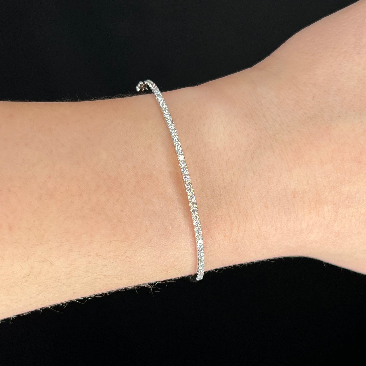 1.00 Carat Diamond Tennis Bracelet in 18k White Gold