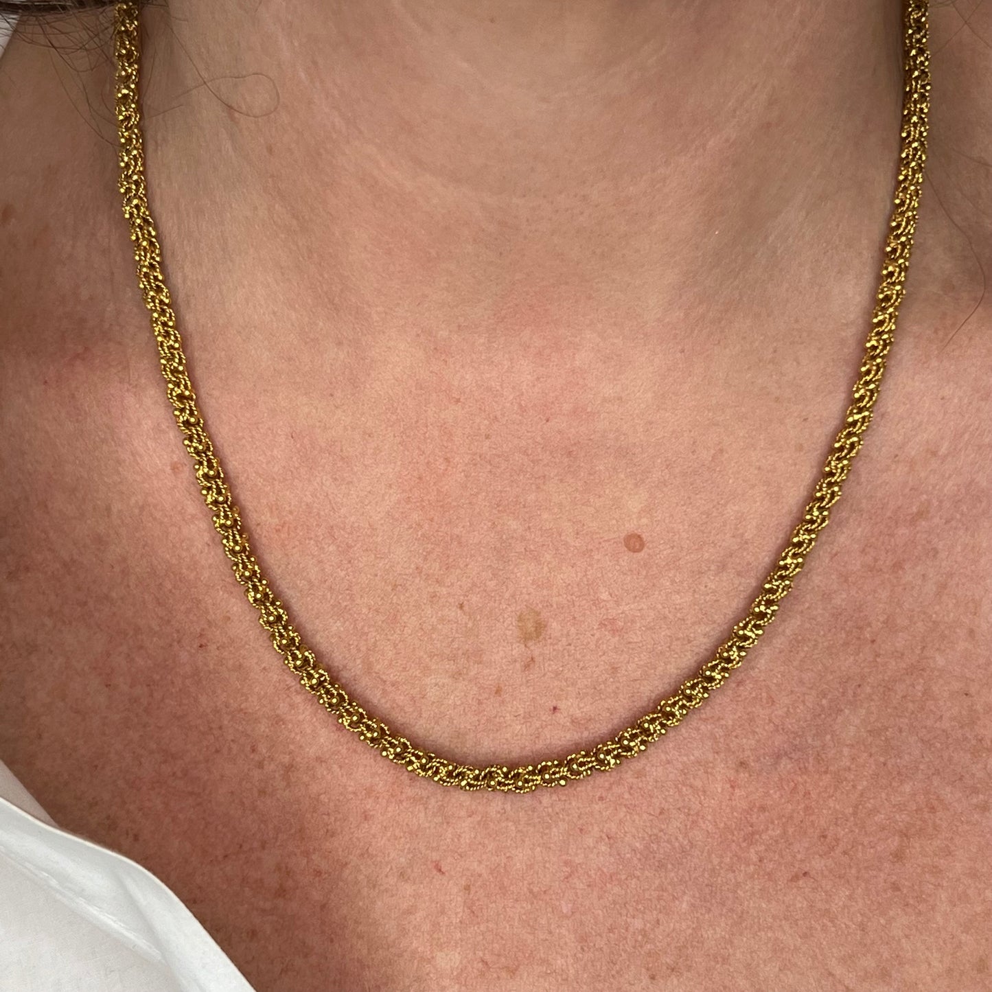 20" Textured Necklace in 18k Yellow Gold