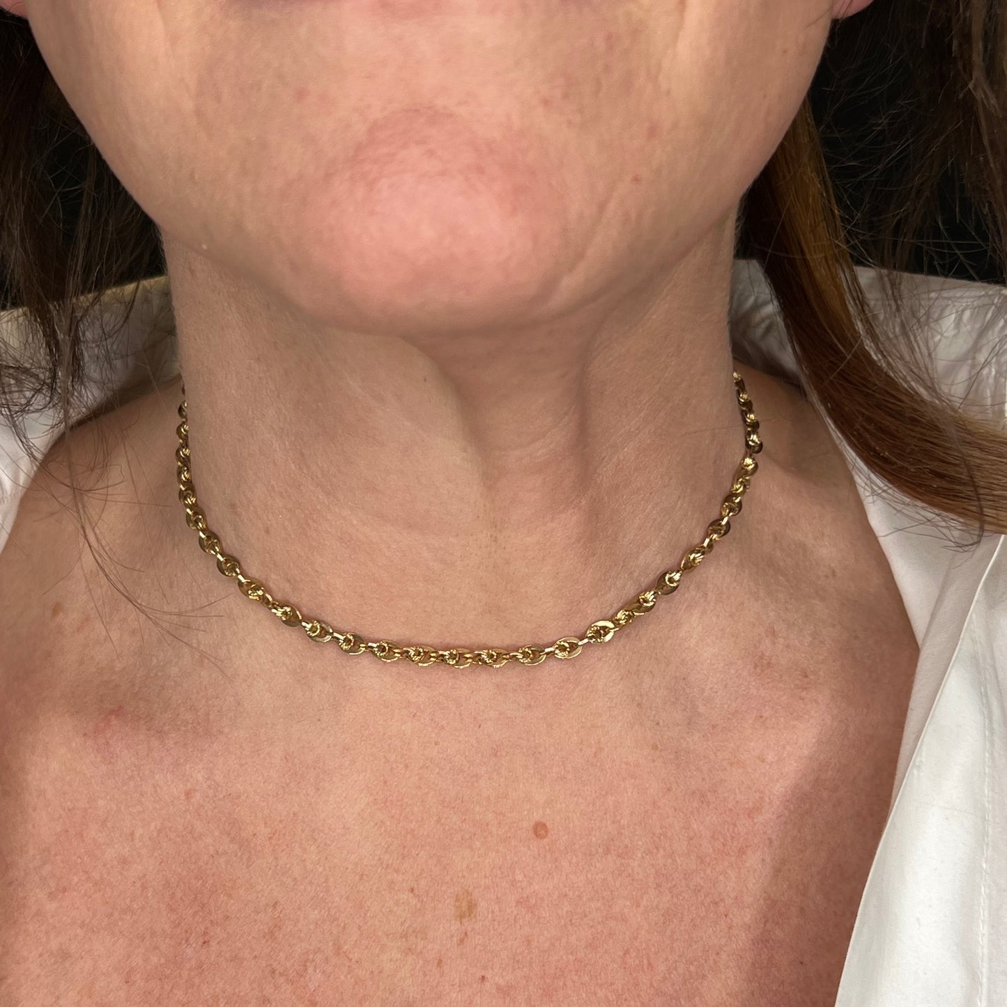 Antique Victorian Chain Necklace in 14k Yellow Gold