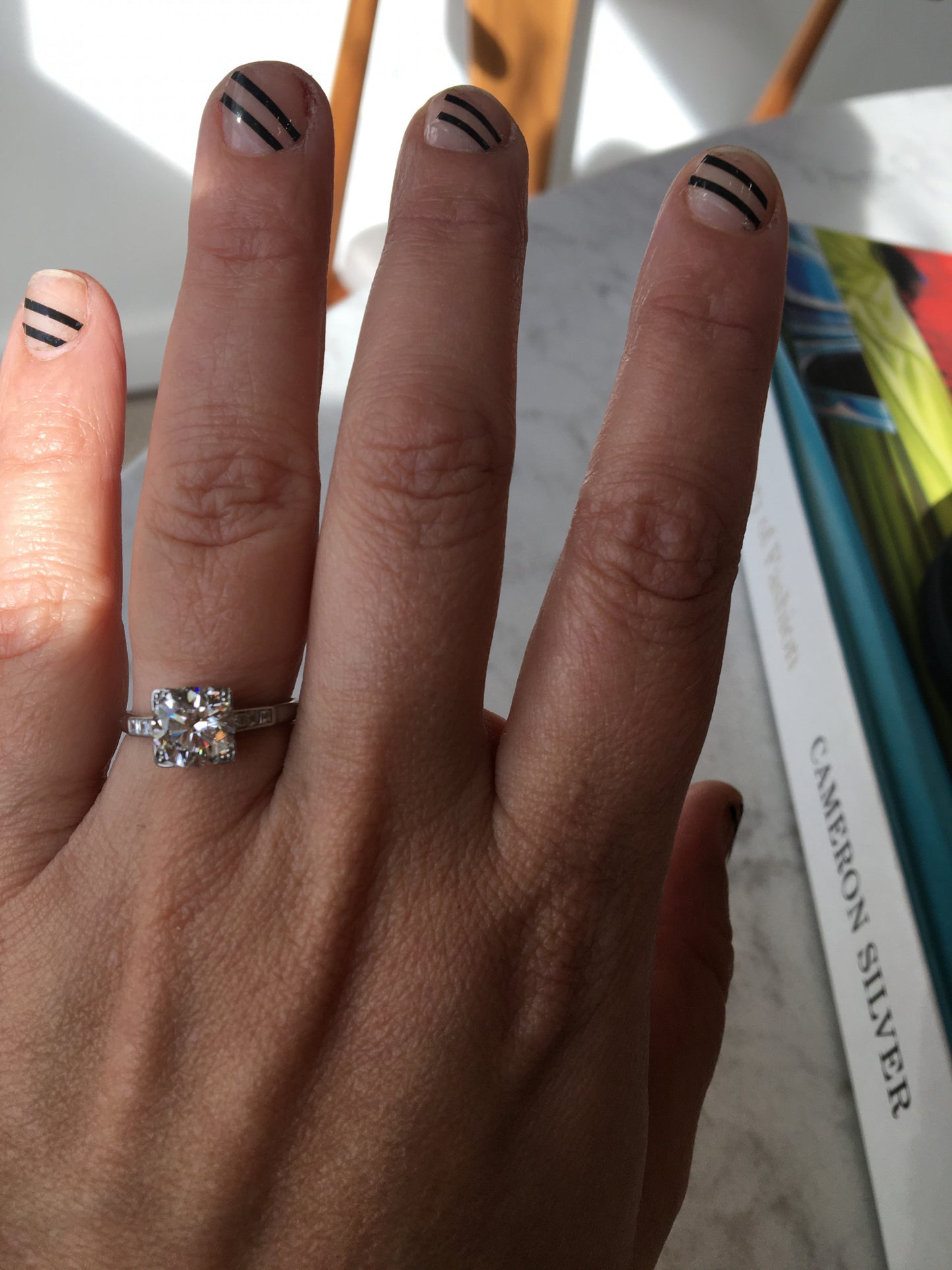 2 Carat Mid-Century Diamond Engagement Ring Platinum