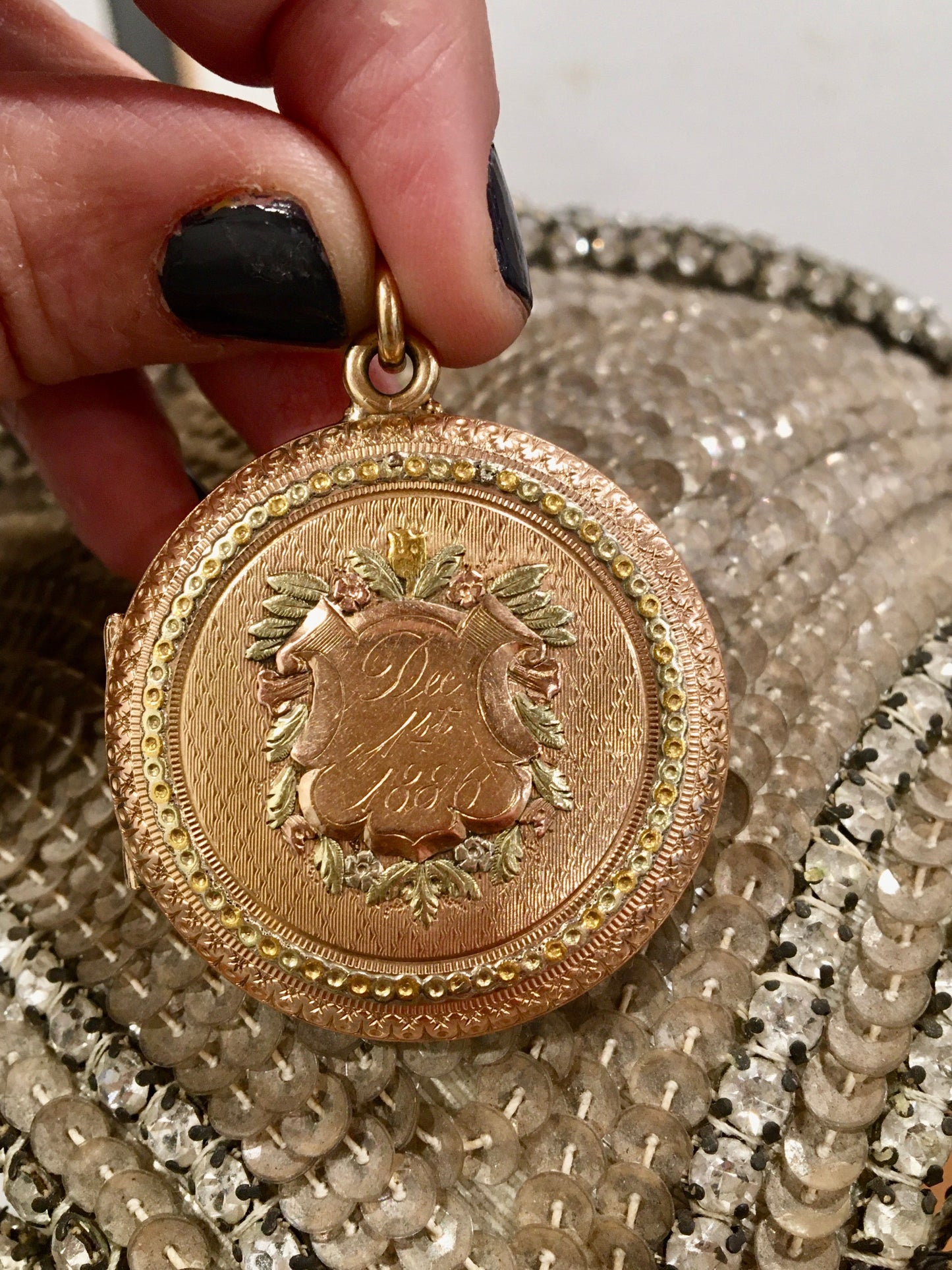 Antique Victorian Pendant w/ Diamond in Rose Gold