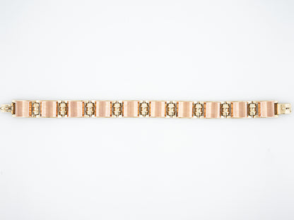 Link Bracelet Retro in 14k Rose & Yellow Gold