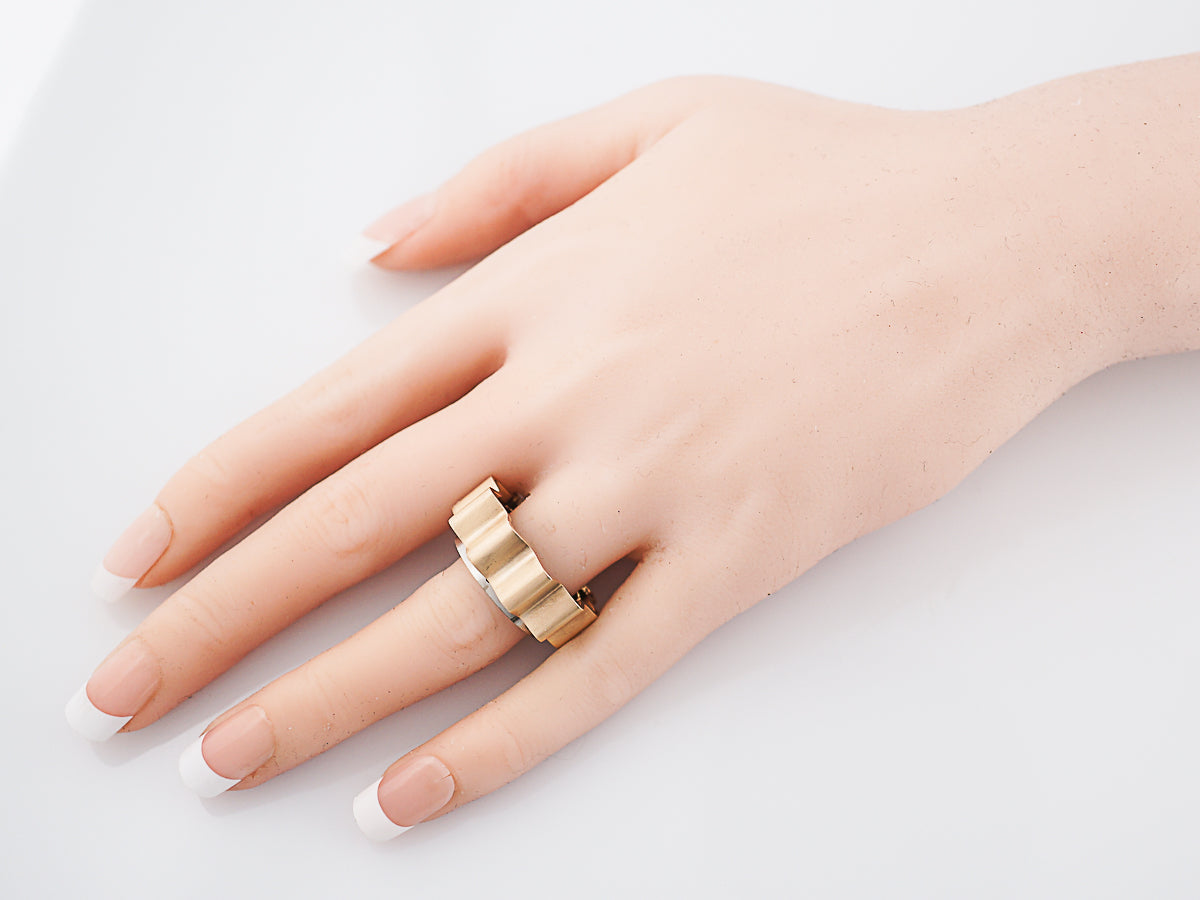 Mobile Right Hand Ring Modern in 18k Yellow & White Gold