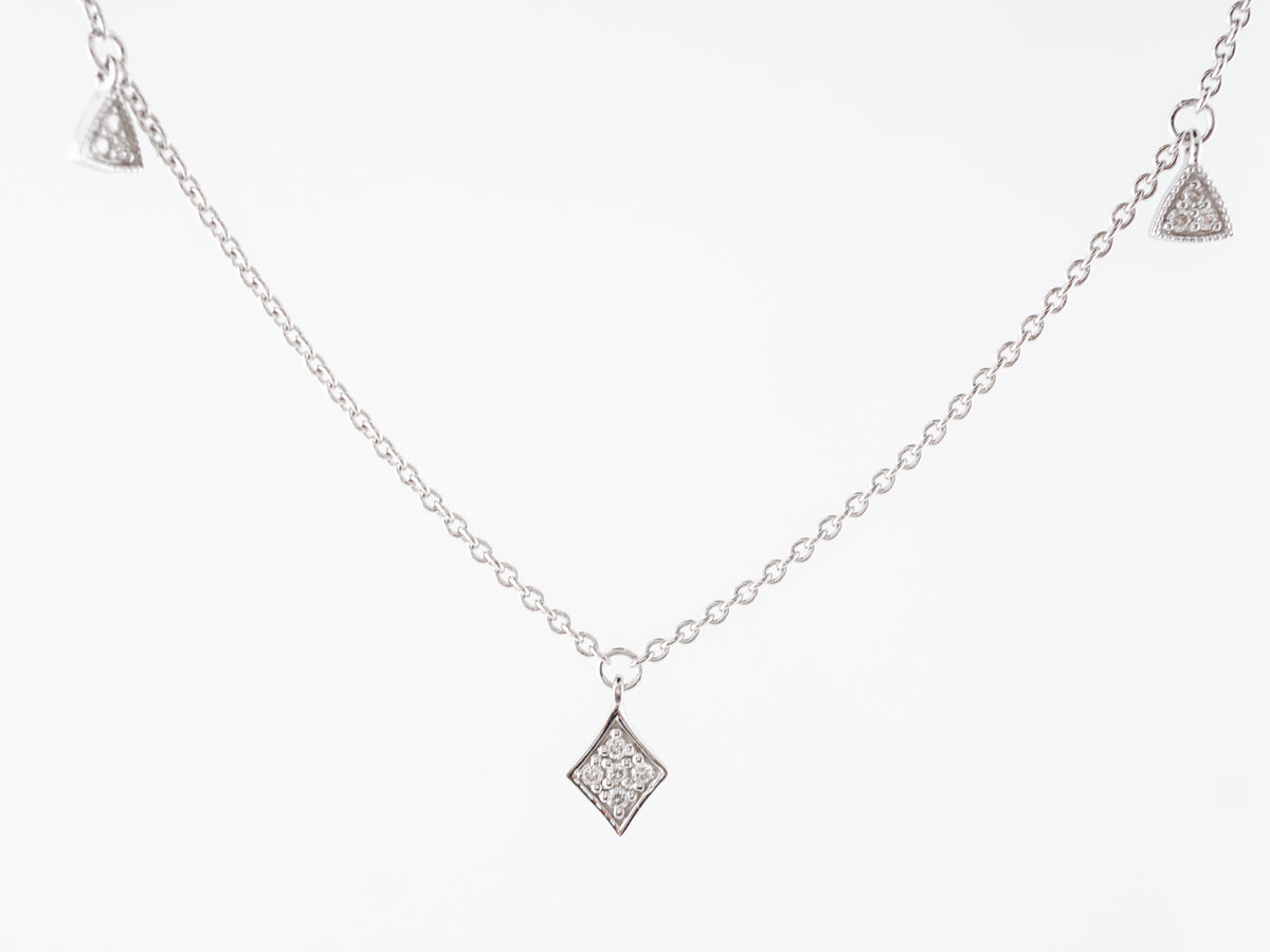 17 Inch Diamond Necklace in 14k White Gold