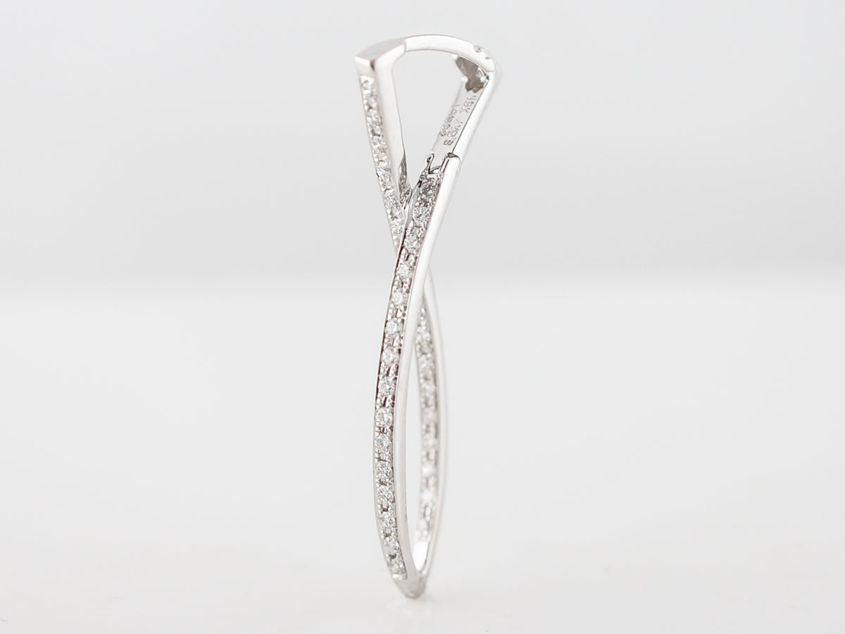 Earrings Modern .62 Round Brilliant Cut 18k White Gold