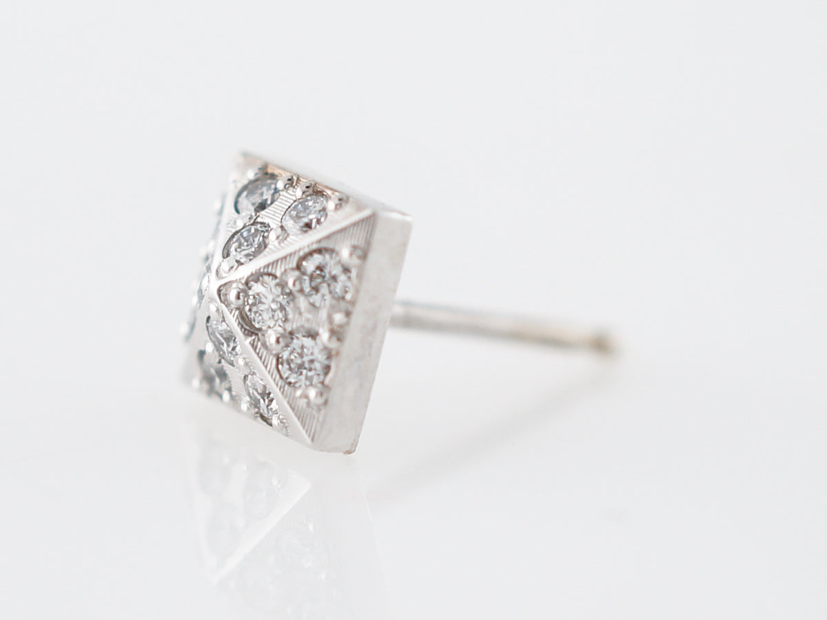 Earrings Modern .24 Round Brilliant Cut Diamonds in 14k White Gold