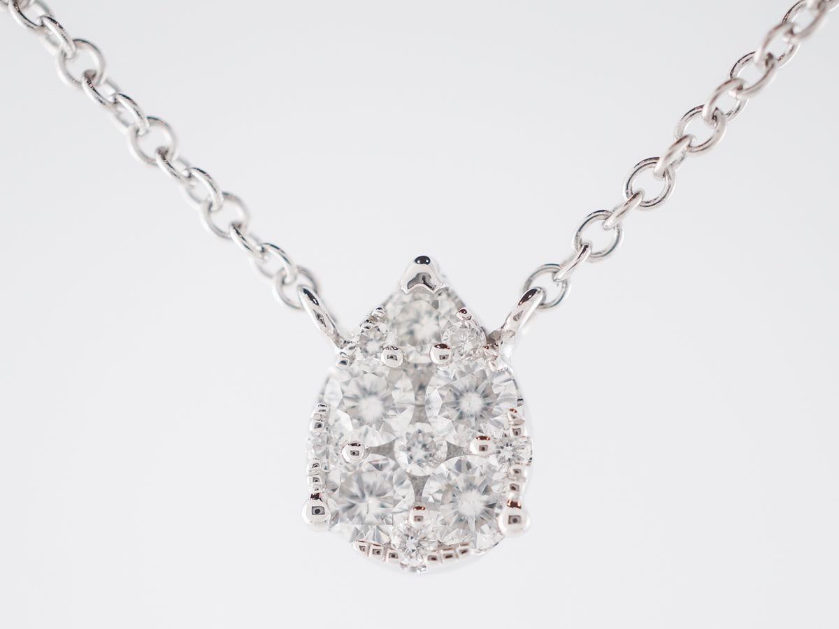 Pave Diamond Necklace in 18k White Gold
