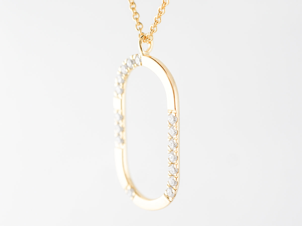 Circular Diamond Pendant in 18k Yellow Gold