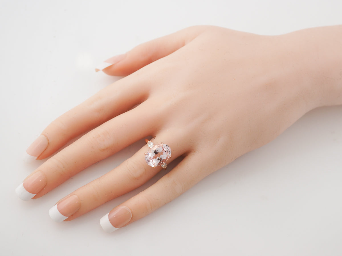 Oval Cut Morganite Cocktail Ring in Rose Gold