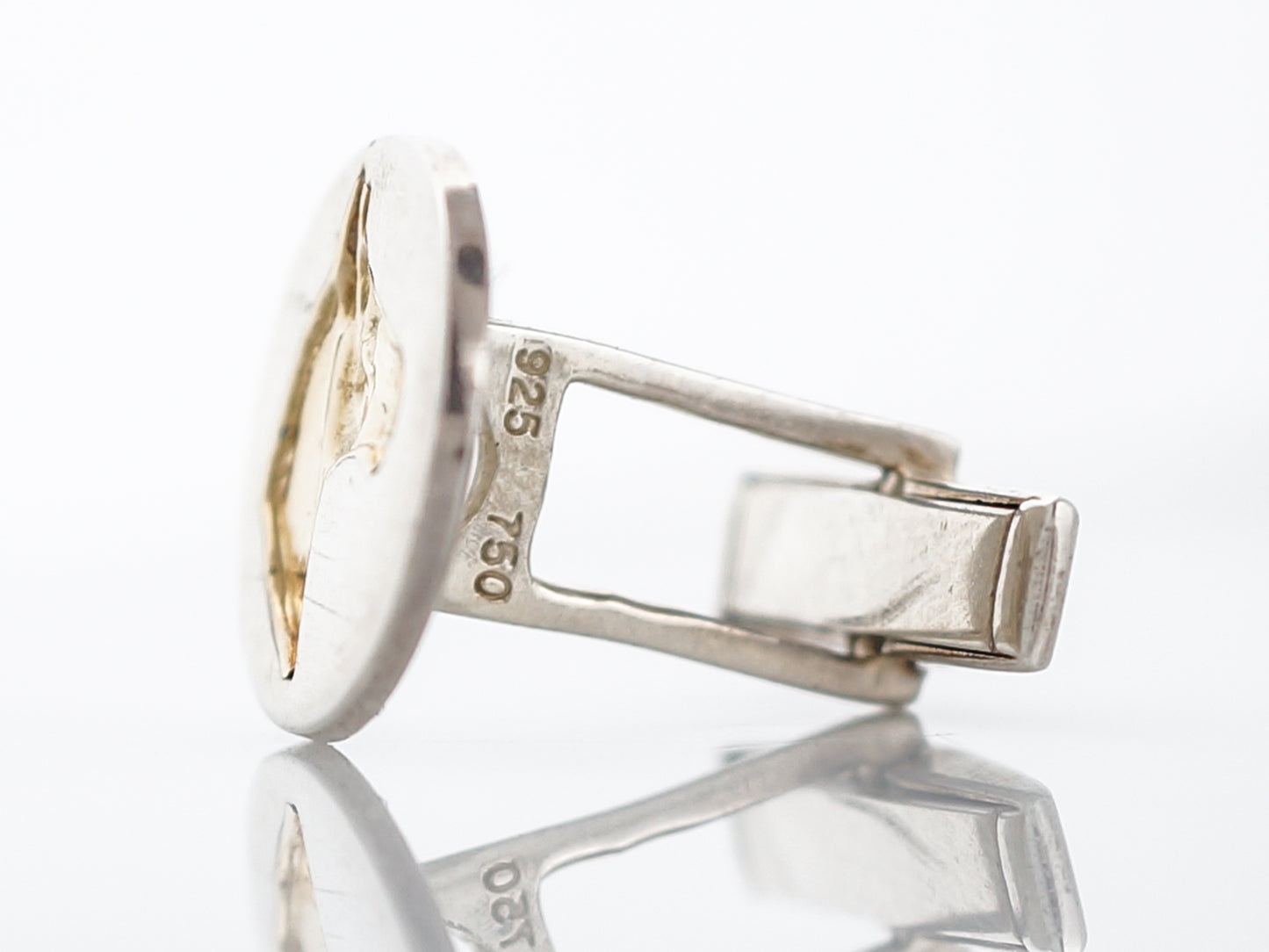 Modern Cufflinks Tiffany & Co Sterling Silver & 18k Yellow Gold