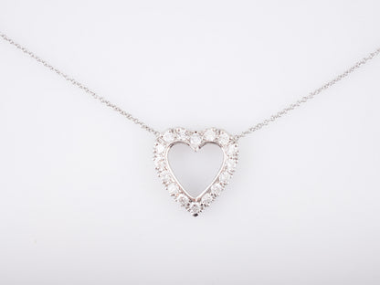 Necklace Modern .80 Round Brilliant Cut Diamond in 14K White Gold