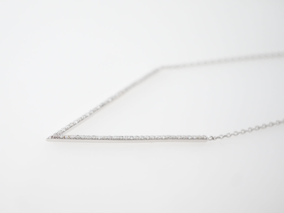 Necklace Modern .31 Round Brilliant Cut Diamonds in 18k White Gold