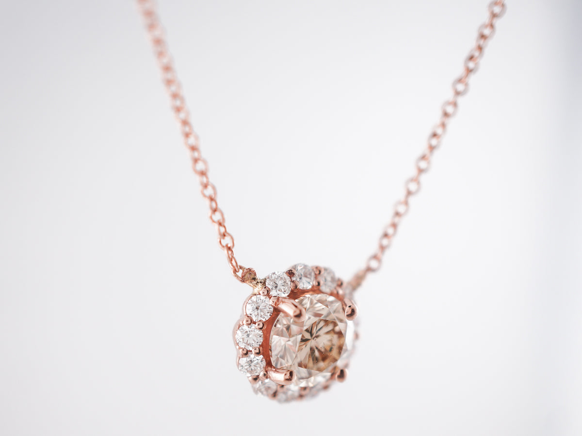 Rose Gold Necklace w/ 1.00 Carat Diamond