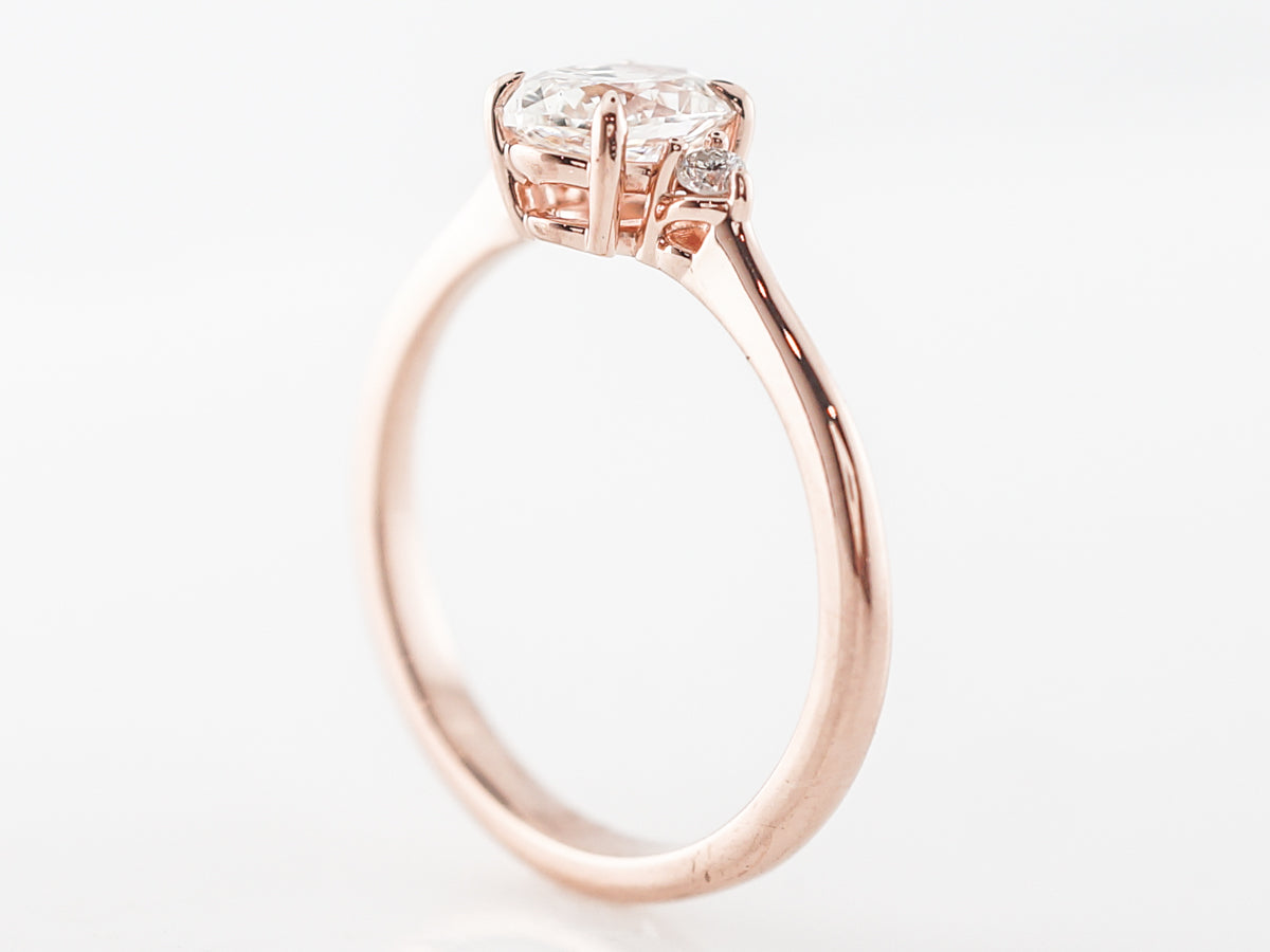 Oval Diamond Engagement Ring in Rose Gold