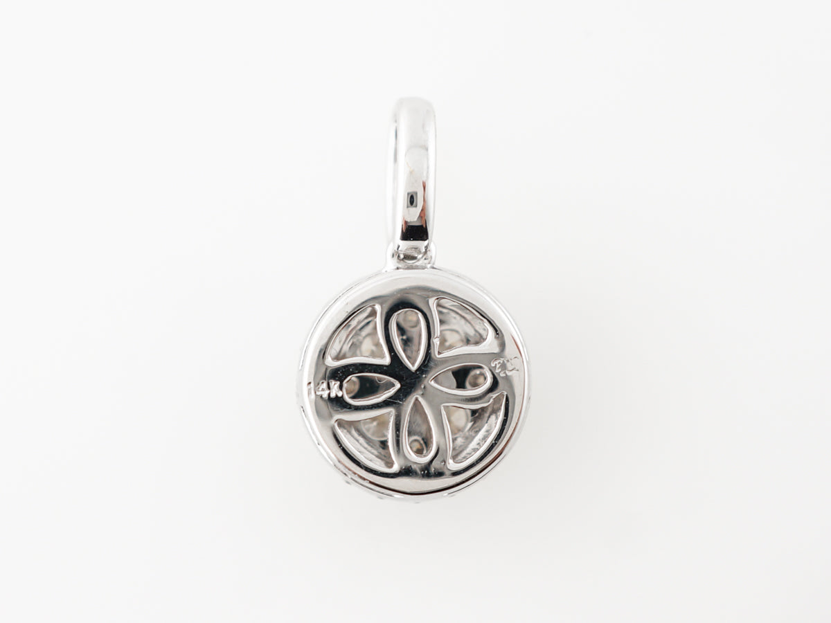 Pave Diamond Cluster Pendant in 14k White Gold