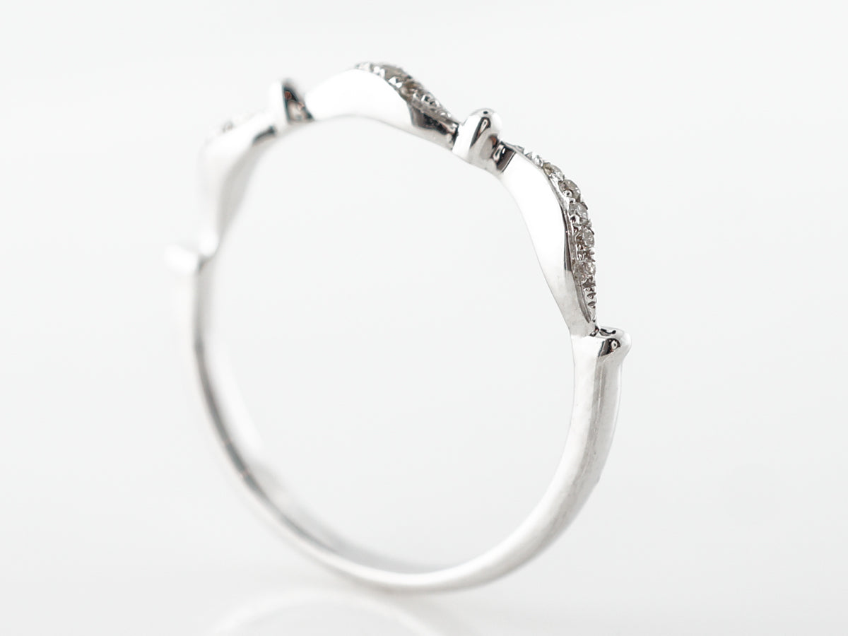 Unique Pave Diamond Band in 14k White Gold