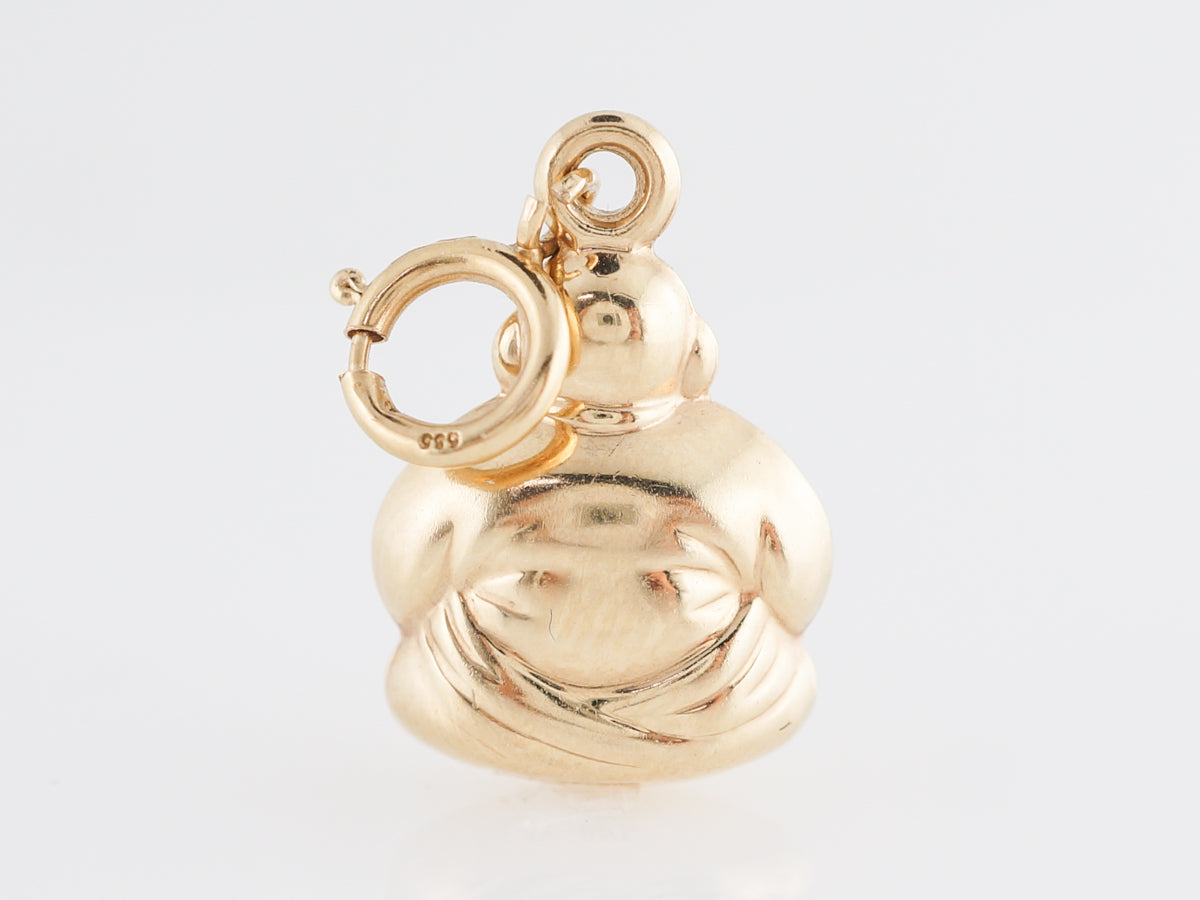 Pendant Charm Meditating Buddha in 14k Yellow Gold