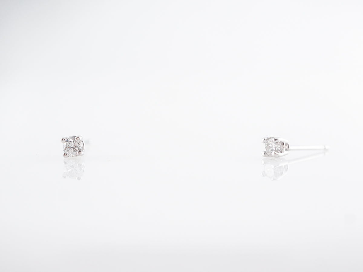 Petite Diamond Stud Earrings in 14k White Gold