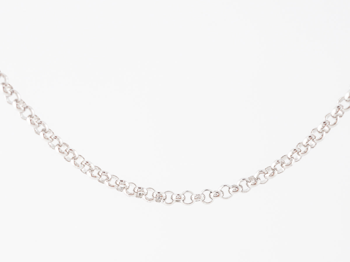 Rolo Chain Necklace in 14k White Gold
